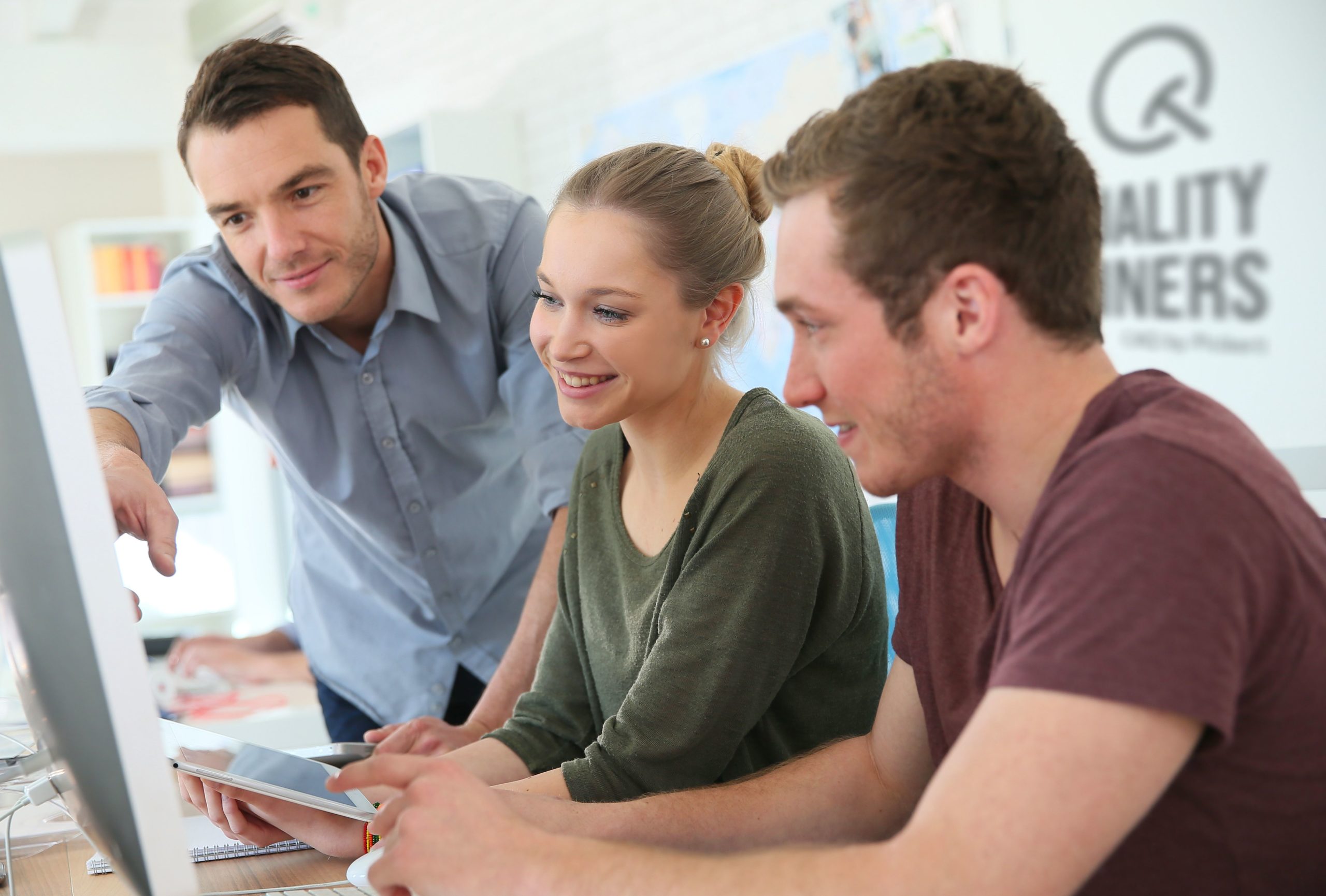 Students in digital design training course with instructor