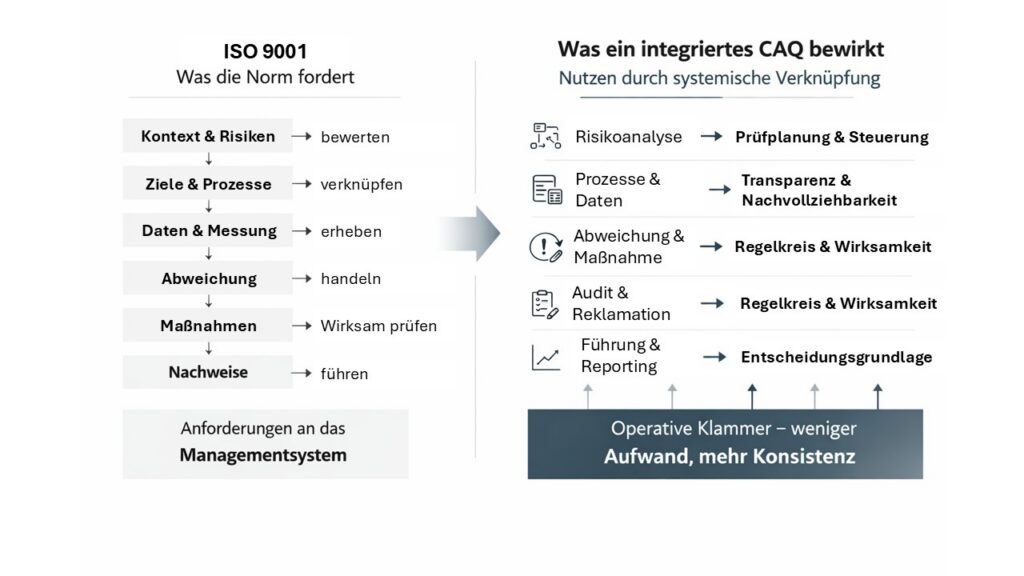 Anforderungen ISO 9001 - was ein integriertes CAQ bewirkt